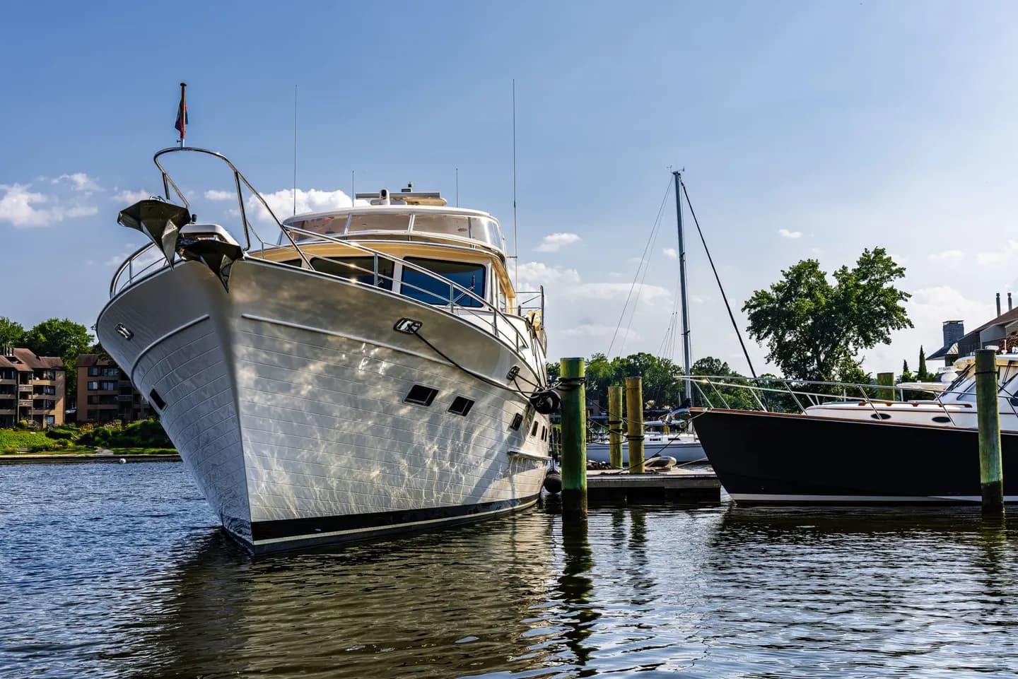 Boats docked at a marina in Annapolis, Maryland