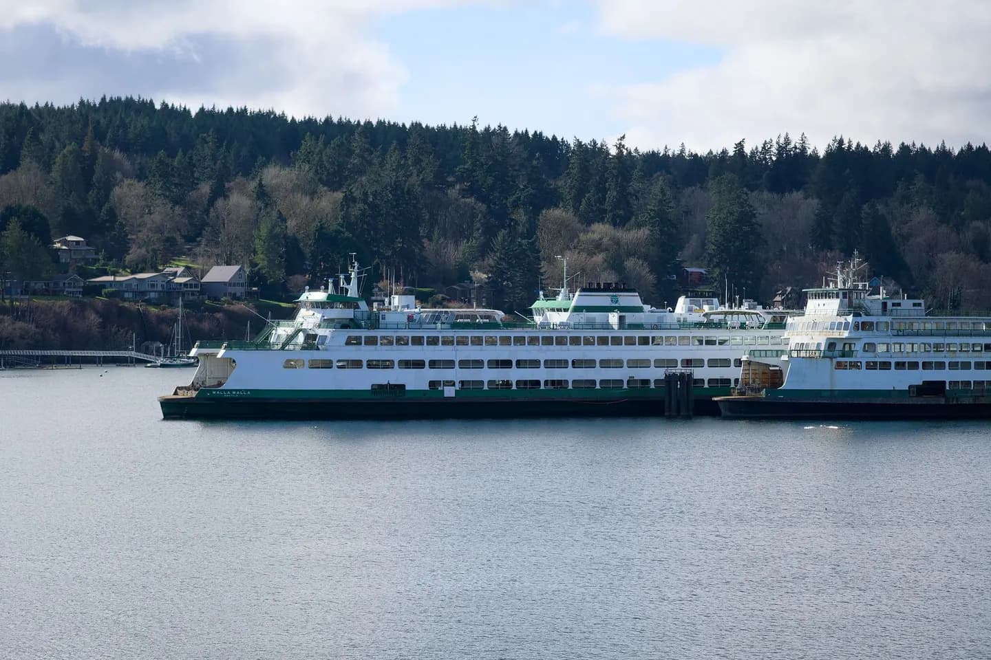 Ferries docked at Bainbridge Island, Washington