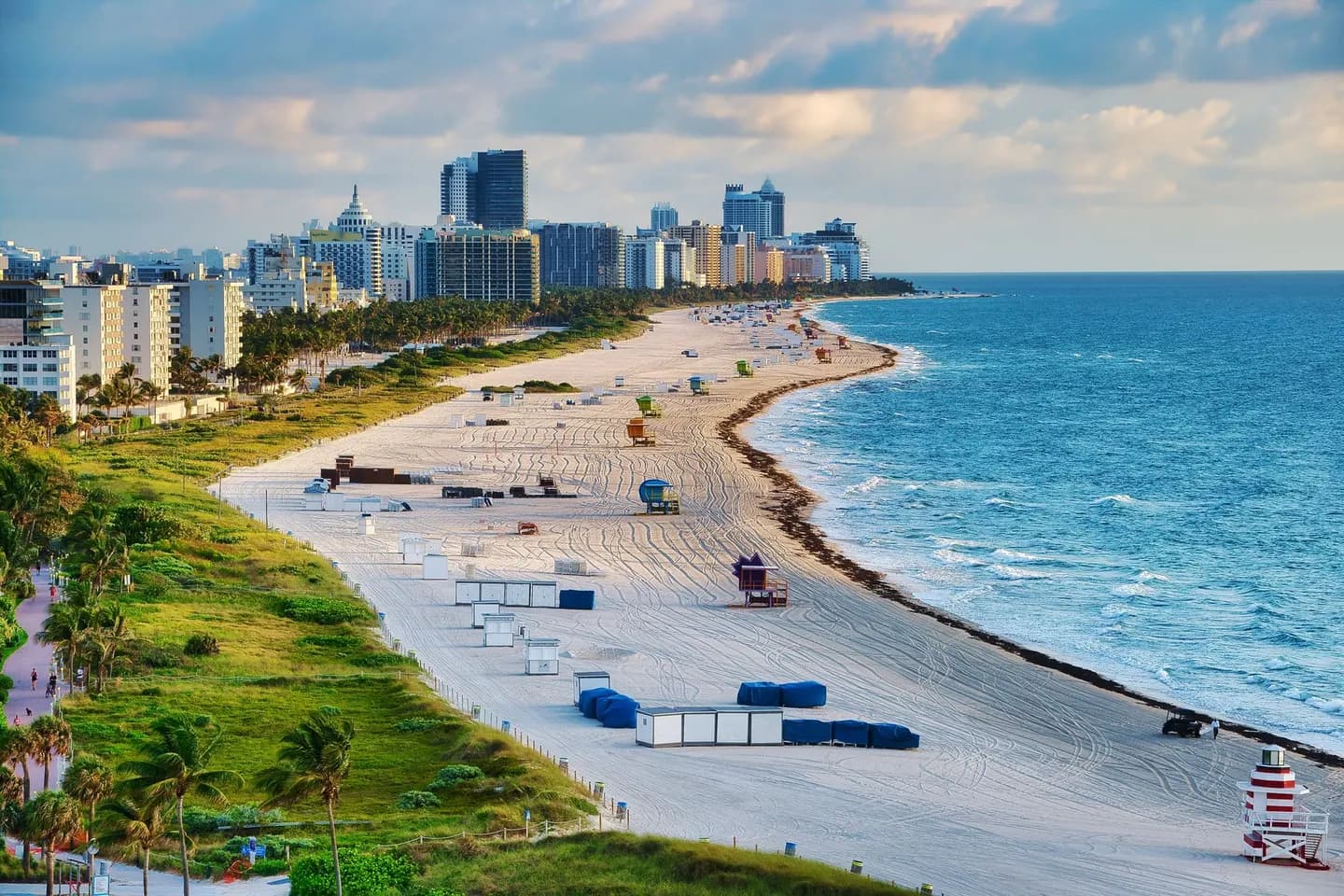 Miami Beach and the skyline from above