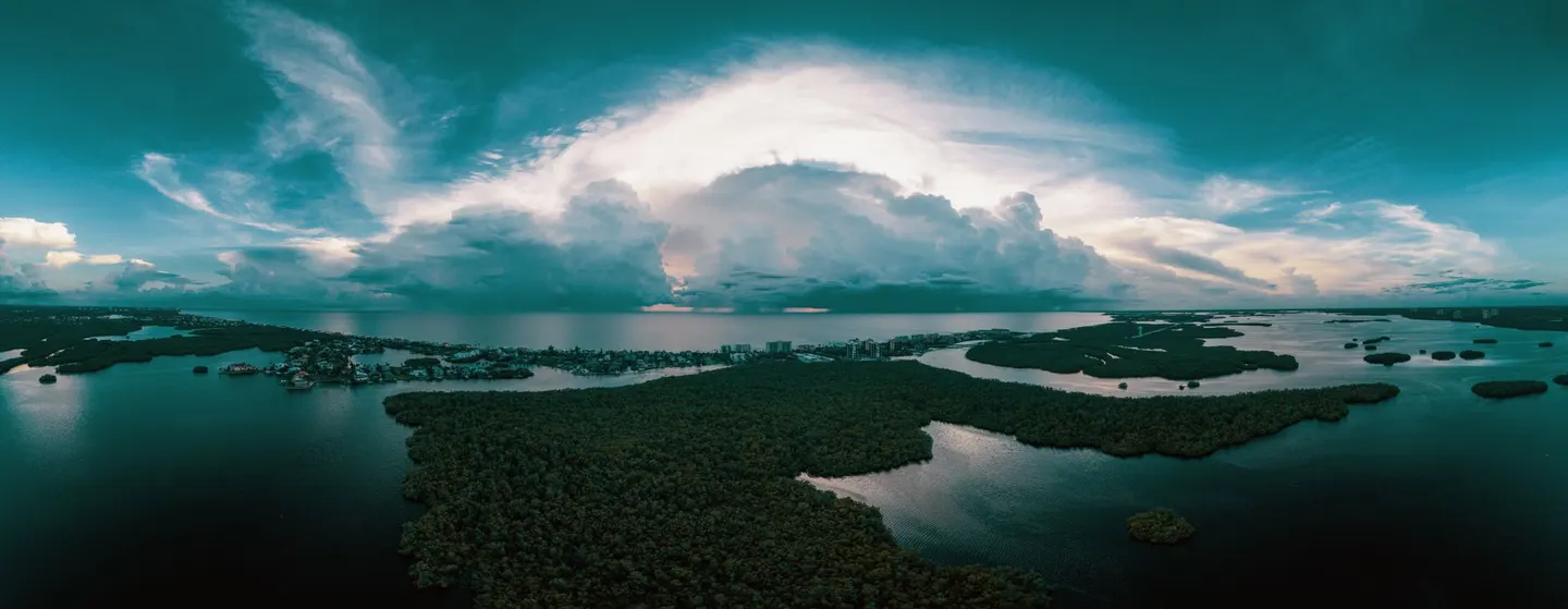Aerial view of the coast at Bonita Springs, Florida, just north of Naples
