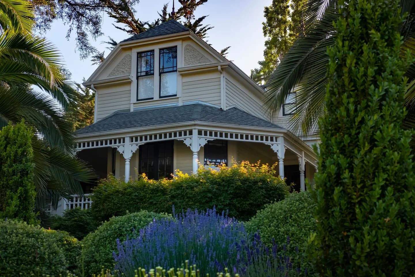 A Victorian house and garden in Port Townsend, Washington