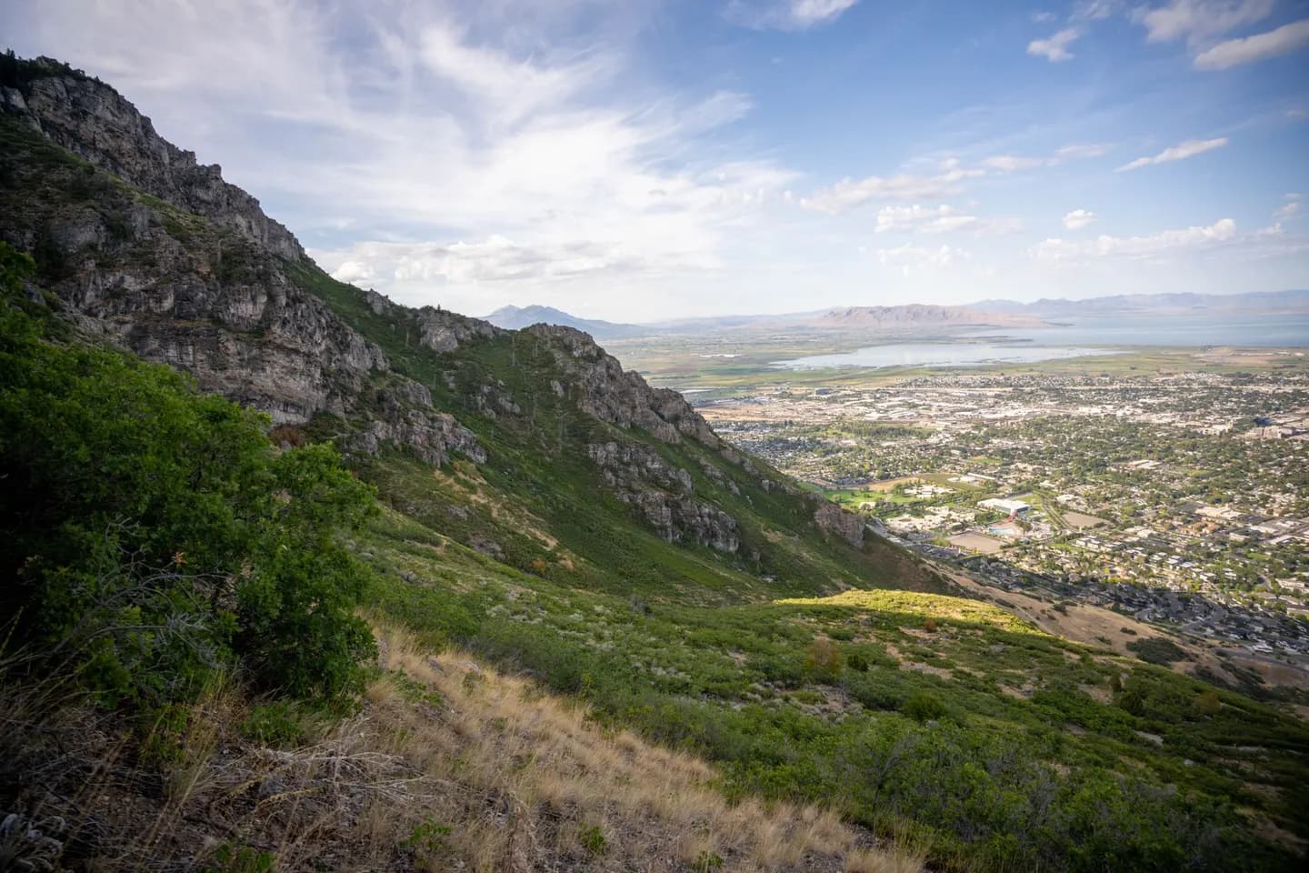 Utah Valley and Utah Lake seen from the mountains above Provo