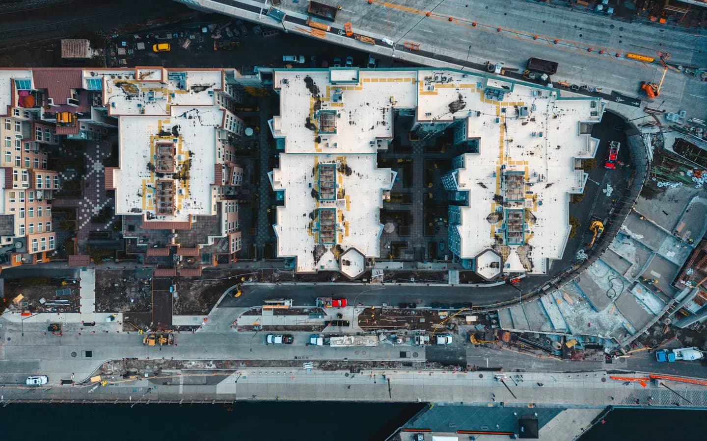 An overhead view of a Seattle residential neighborhood