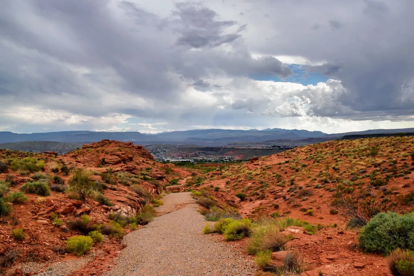 Red-rock desert trail above St. George, Utah